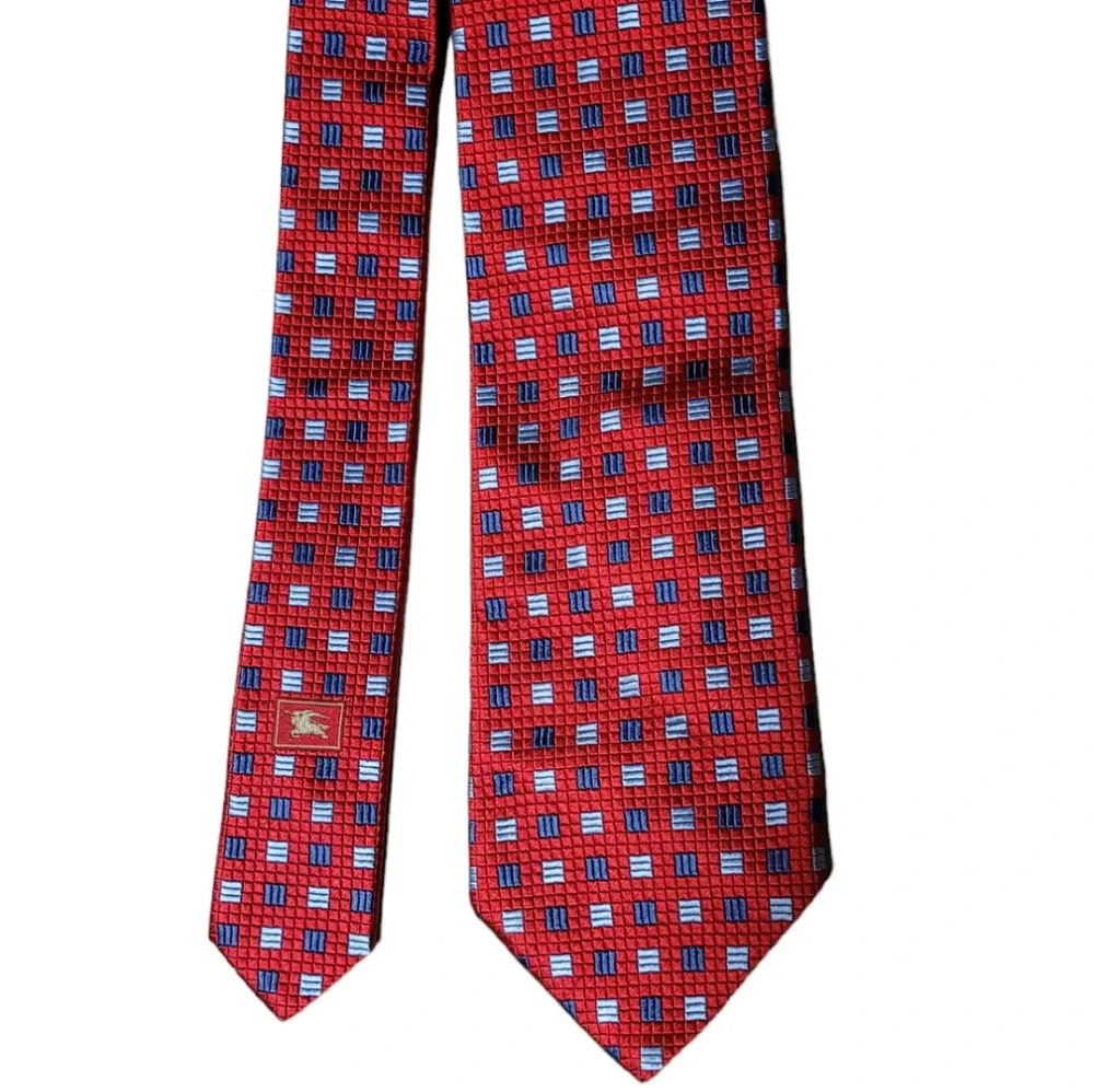 Burberry Red 100% silk Tie